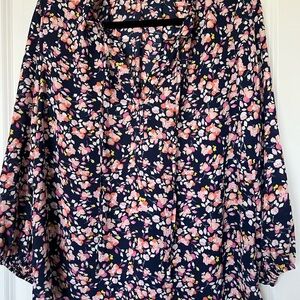 Counterparts Dark Blue Floral Blouse